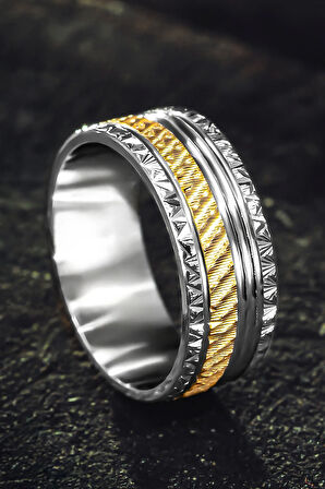 Kadın Gümüş Alyans - Bombeli Altın Şerit 925 Ayar Kadın Yüzük