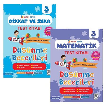 Altın Nokta Yayınları Altın Nokta 3. Sınıf Altın Beyin Matematik Test Kitabı ve Dikkat Zeka Test Kitabı