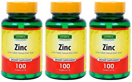 Vitapol Çinko Sülfat 15 Mg Zinc Sulfate 3x100 Tablet 