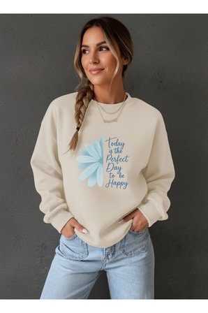Unisex Today is The Perfect Tasarım Basklı Bisiklet Yaka Sweatshirt