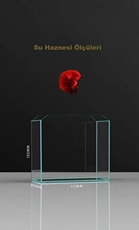 TechTic Tv Şekilli Işıklı Mini Akvaryum Beta Balık Tankı Led Aydınlatma Termostatik Isıtma Vintage