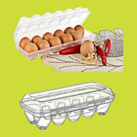 PratikAI 12'li Şeffaf Kapaklı Kilitli Yumurta Saklama Kabı - Hijyenik & Dayanıklı