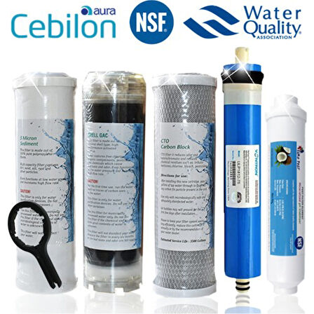Ihlas Aura Cebilon Su Arıtma Cihazı uyumlu Filtre Bakım Seti
