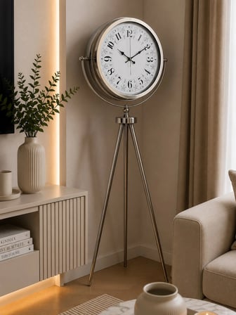 Krom Klasik İhtişam 150 x 45 Cm Tripod Ayaklı Saat iegxx