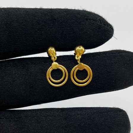 Halka Sallantılı Çember Altın Çocuk Küpesi 22 Ayar 1.20 Gram Hediye - 09CK017