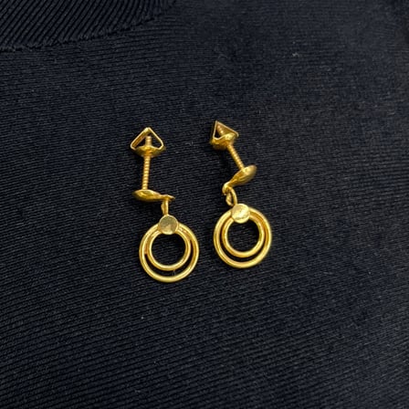 Halka Sallantılı Çember Altın Çocuk Küpesi 22 Ayar 1.20 Gram Hediye - 09CK017