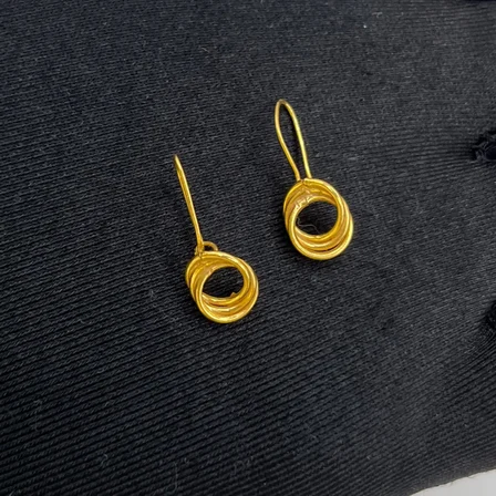 Halka Sallantılı Çember Altın Çocuk Küpesi 22 Ayar 0.98 Gram Hediye - 09CK025