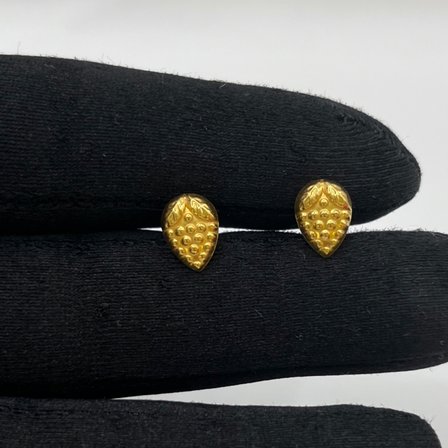 Su Damlası Yaprak Top Top Altın Çocuk Küpesi 22 Ayar 0.85 Gram Hediye - 09CK098