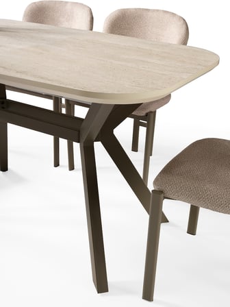 Venedik Travertan MDF Açılır Mutfak Masa Takımı 80*130cm