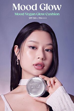 Doğal Işıltı Sağlayan Vegan Cushion Peripera Mood Vegan Glow Cushion (3 Beige) SPF50+ PA++++