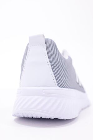 Dijital Baskılı Unisex Gri Sneaker - Beyaz Desenli Günlük Ayakkabı