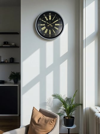 36 Cm Gri Şık Dekoratif Duvar Saati iegxx