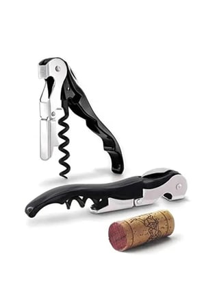 2 Adet Garson Tipi Tirbuşon – Çok Fonksiyonlu Katlanabilir Profesyonel Metal Folyo Kesici Şişe Açacağı Sommelier Waiter Corkscrew