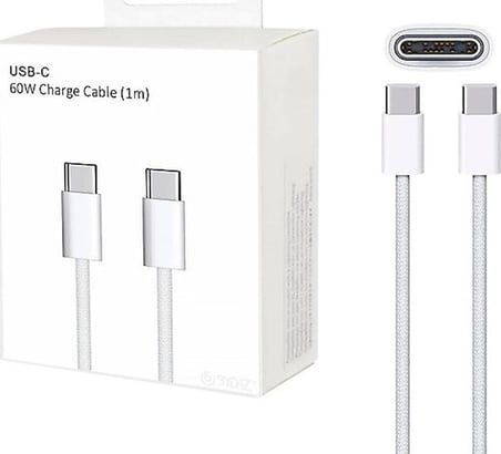 60W Premium Örgülü USB Type-C to Type-C Sarj Kablosu