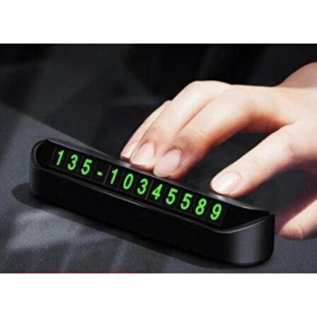 Universal Araç Içi Park Telefon Numarası Fosforlu Numaratör Oto Cam Kartı