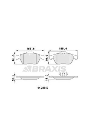 Ön Fren Balatası Laguna Iı 1.6 16V 1.8 16V 1.9 3.0 V6 Megane Iı 05 1.6 16V 1.5 2.0 1.9