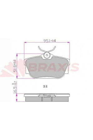 Vag Fren Balatası Arka Transporter T4 96>04 - Aa0608