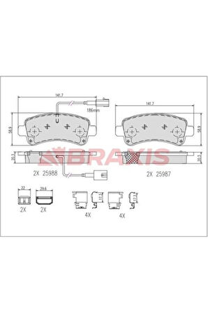 Fren Balatası Arka Fıslı Ducato 14> / Boxer 14> / Jumper 14>