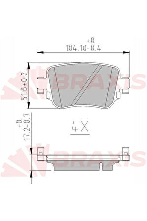 Fren Balatası Arka Sharan 10> Caddy Iv 15> A1 10> Q3 11> / Alhambra 10> Leon 12> Octavıa Iıı 13>