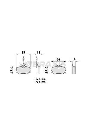 Ön Fren Balatası P405 Srı XU9J4 1.9 (4 Kablolu)