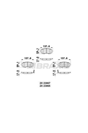 Ön Fren Balatası Subaru Impreza 00-08 Legacy 02-08 Brz 12-> Forester 02-08 Uyumlu
