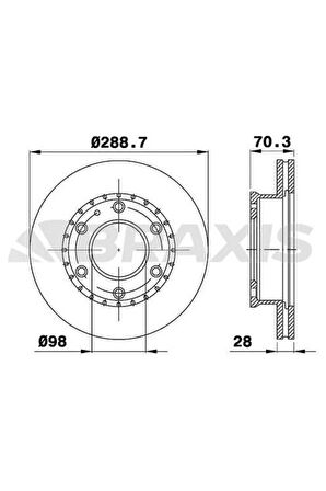Fren Diski Ön Havalı Mazda B2500 2.5 D BT50 4x4 05-11 Ford Ranger 05-> 289X6