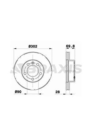 Renault On Fren Disk Aynası Havalı Master III 10-> / Movano B 10-> / Navara 2014-> Nv400 10-> (302