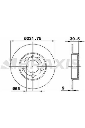 Fren Diski Arka Golf Iv 1,8 1,9tdı 97> Bora 98> Octavıa 1,8 20V 1,9 Tdı 96> Fabıa 1,4 1,9tdı 2,0