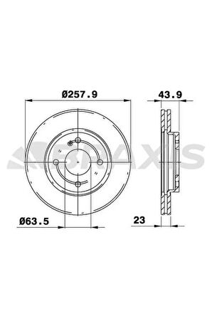 Fren Diski Ön Fıesta Vı 1.0 / 1.25 / 1.4tdcı / 1.5tdcı / 1.6tdcı 08 /> Hava Sogutmalı Olcu: (2