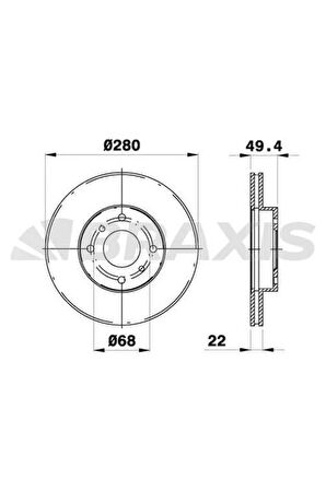 Fren Diski Ön Havalı Nıssan Prımera P11 1.8 2.0 96-02 Almera Iı 00-06 (280X4)