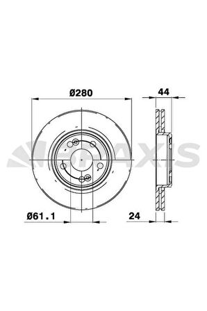 ON FREN DISK AYNASI HAVALI LAGUNA 1.6/2.0 16V 2.2DT 93 03/01-SAFRANE 2.2DT 2.5 20V 2.5TD 92 12/00 5