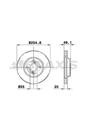 On Fren Dıskı (aynası) Havalı Toyota Corolla 1.4 1.6 Vvtı (e12) 2003-2007 (255x4