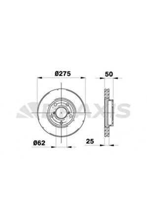 Toyota On Fren Disk (aynası) Havalı Toyota Rav 4 00-05 (275x5) - Ae0183