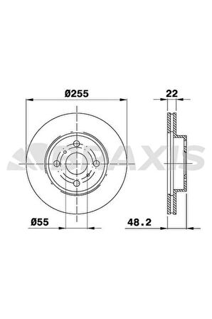 Fren Diski Ön Havalı Toyota Corolla 1.6 Enjeksyonlu 1992-2003 (AE100 AE101 AE111 Kasa) (255X4)