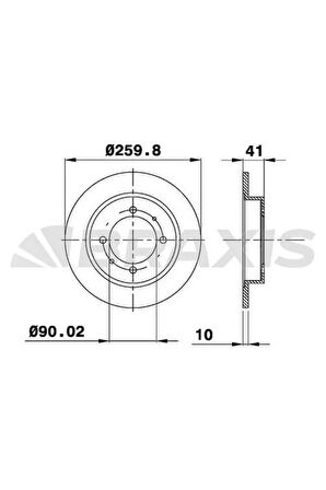 Fren Diski Arka Duz Mıtsubıshı Carısma 1995-2006 Volvo / S40 95-> V40 95-> Duz (260MM)