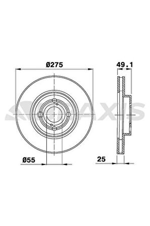 Fren Diski Ön Havalı Toyota Corolla 1.4 D4D 2003-2007 (275X4)