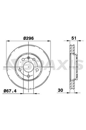 On Fren Diski Havalı Insıgnıa 16 Inch Jant Icın 296MM