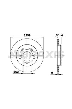 Fren Diski Arka Duz Aurıs Corolla Vvt I 1.4 1.6 07>11 259X5