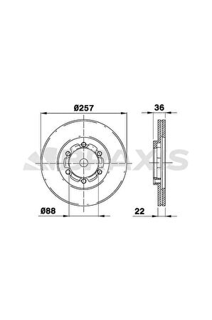 ON FREN DISK AYNASI HAVALI FRONTERA A 2.4I/2.3 TD 92 98 BRAXIS AE0478