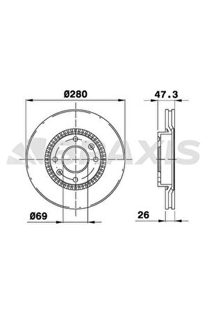 Fren Diski Ön Havalı Hyundaı Elantra 1.6 2.0 00-06 Sonata 2.0 01-04 Meganetıs 2.0 01-> (280X4)