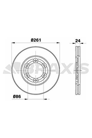 Fren Diski Ön Havalı Kıa Bongo K2500 Tcı 2004-> (261MM)