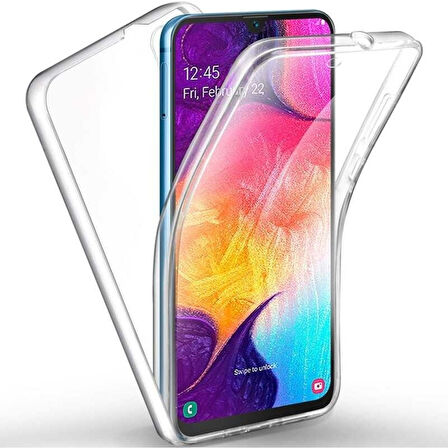 Teleplus Samsung Galaxy A50 Kılıf Ön Arka 360 Koruma Şeffaf Silikon