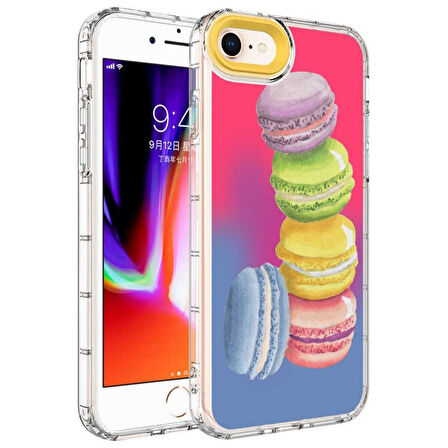 Teleplus Apple iPhone 8 Kılıf Kamera Korumalı Renkli Sert Korn Silikon