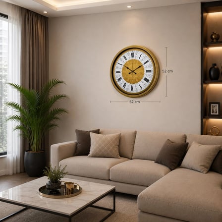 Gold İhtişam 52 x 52 Cm Duvar Saati iegxx