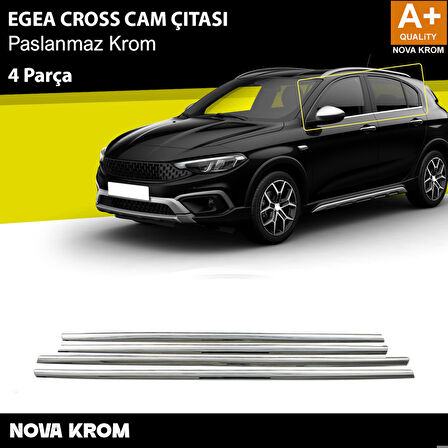 Fiat Egea Cross Krom Cam Çıtası 4 Prç. 2020 Üzeri