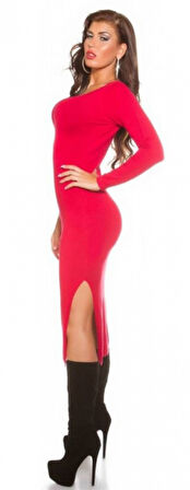 B101171 Uzun Kollu Yırbrfaçlı Kalem Elbise