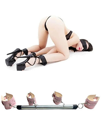 Fantezi Seksi Deri Borulu Pembe El Ayak Kelepçesi