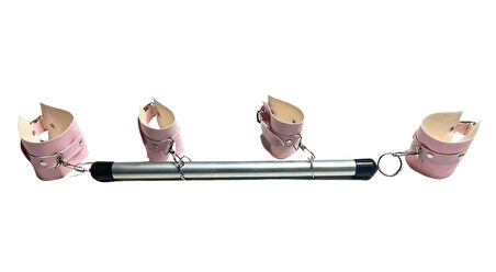 Fantezi Seksi Deri Borulu Pembe El Ayak Kelepçesi