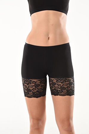 Dantelli Kısa Kadın Şort Tayt 496