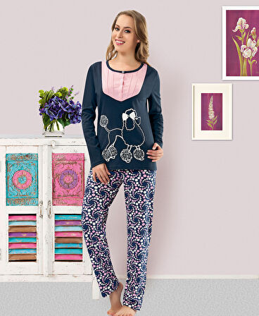 Baskılı Kadın Pijama Takım 814